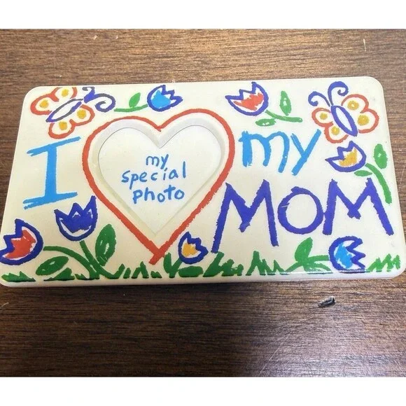 I Love ❤️ My Mommy Frame Refrigerator Magnet Hand Drawing Sketch Style 80s VTG - Picture 4 of 6
